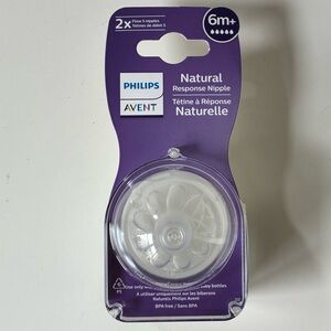 NWT Philips Avent Natural Response Nipple 6M+ Flow 5